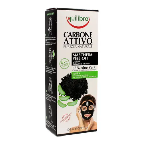 Equilibra carbone attivo maska do twarzy peel-off z aktywnym węglem detox 100ml