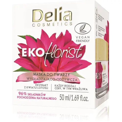 Delia cosmetics eko florist kwiat lotosu maska do twarzy wygładzająco - odżywcza 50ml