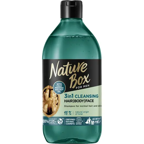 Nature box for men szampon oczyszczający do włosów ,ciała i twarzy 3w1  385ml
