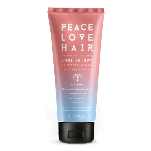 Barwa peace love hair naturalna odżywka emolientowa do włosów średnio i wysokoporowatych 180ml