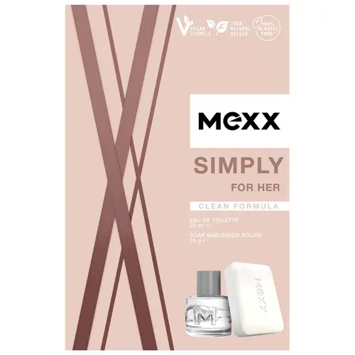Mexx zestaw prezentowy simply for her (woda toaletowa 20ml + mydło w kostce 75g)