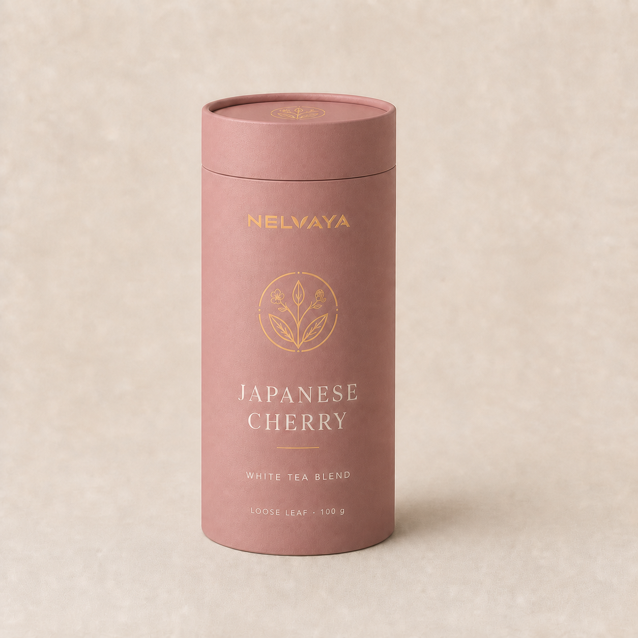 NELVAYA Japanese Cherry – biała herbata liściasta w różowej tubie