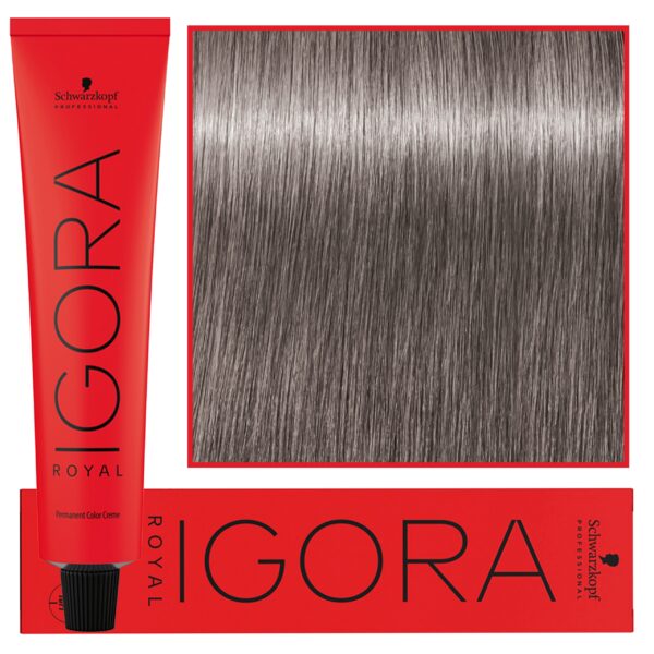 Schwarzkopf Professional Igora Royal - trwała farba do włosów o innowacyjnej formule, 60ml 8-21 | Jasny Blond Popielaty Cendre
