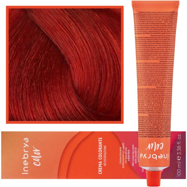 Inebrya Color - farba krem koloryzujący do włosów, 100ml 7/66F | Czerwony Ognisty Blond