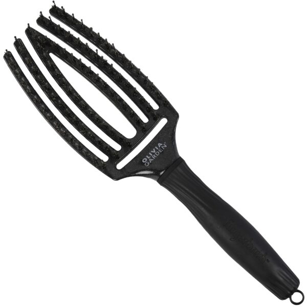 Olivia Garden Finger Brush Medium Midnight Desert - szczotka do rozczesywania włosów Black Onyx | Czarny Onyks