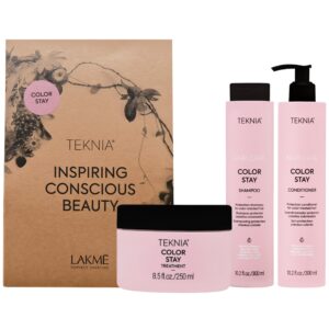 Lakme Teknia Color Stay - zestaw do włosów farbowanych szampon i odżywka 300ml + maska 250ml