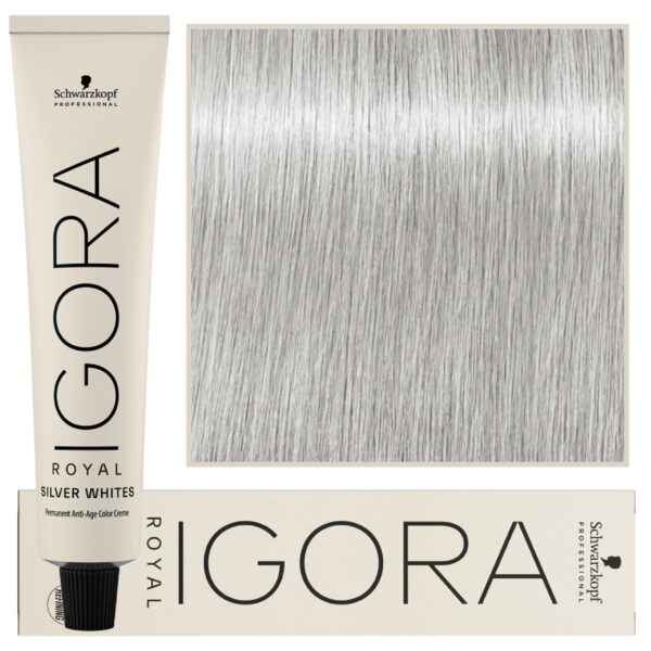 Schwarzkopf Professional Igora Silver Whites – farba tonująca do włosów siwych, 60ml Silver | Srebrny