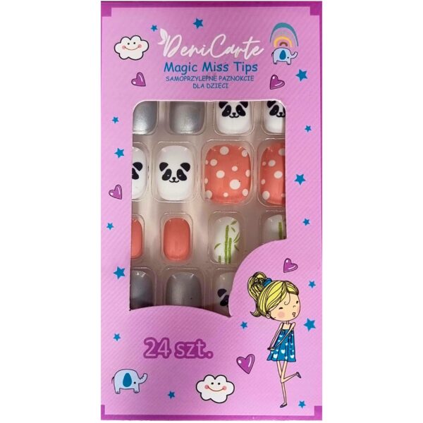 Deni Carte Tipsy Kids - tipsy przyklejane dla dzieci, różne wzory Pandy | Biało-Czarno-Różowe