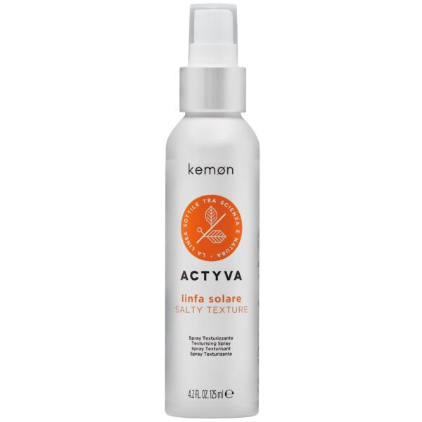 Kemon Actyva Linfa Solare Salty Texture - spray do włosów nadający objętości z filtrem UV, 125ml