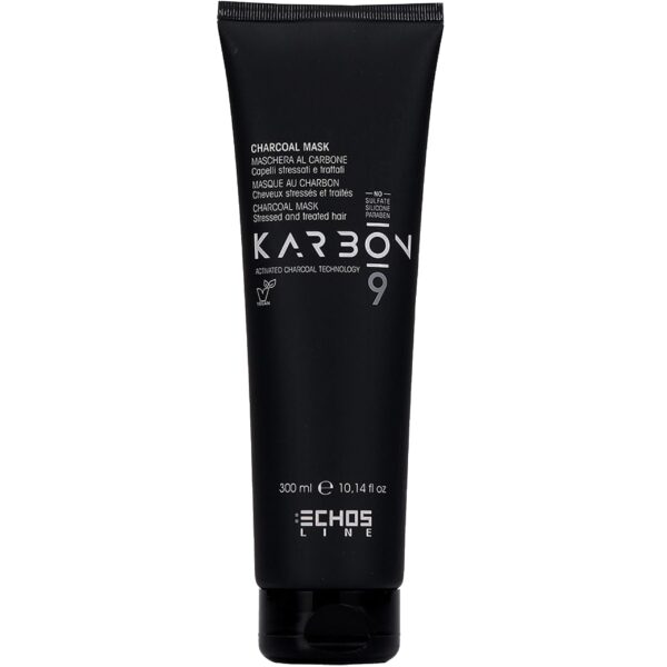 Echosline Karbon 9 Charcoal Mask- maska do włosów zniszczonych z węglem, 300ml