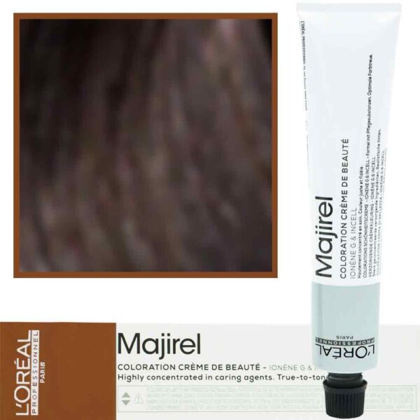Loreal Majirel - profesjonalna farba do włosów, paleta kolorów, 50ml 4.8 Brąz Mokka