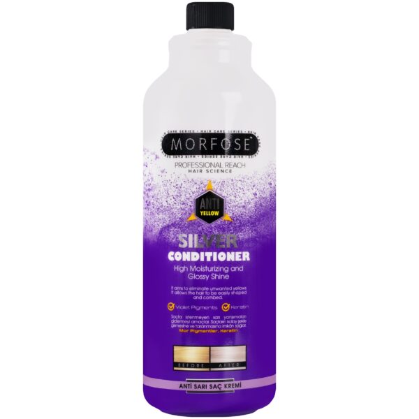 Morfose Silver Conditioner - odżywka do włosów blond i siwych, nawilża i dodaje blasku, 1000ml