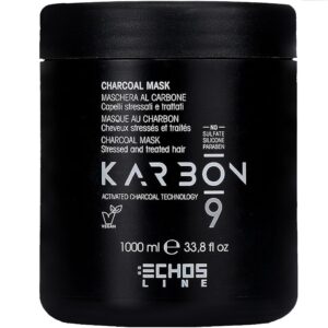 Echosline Karbon 9 Charcoal Mask - maska do włosów zniszczonych z węglem, 1000ml