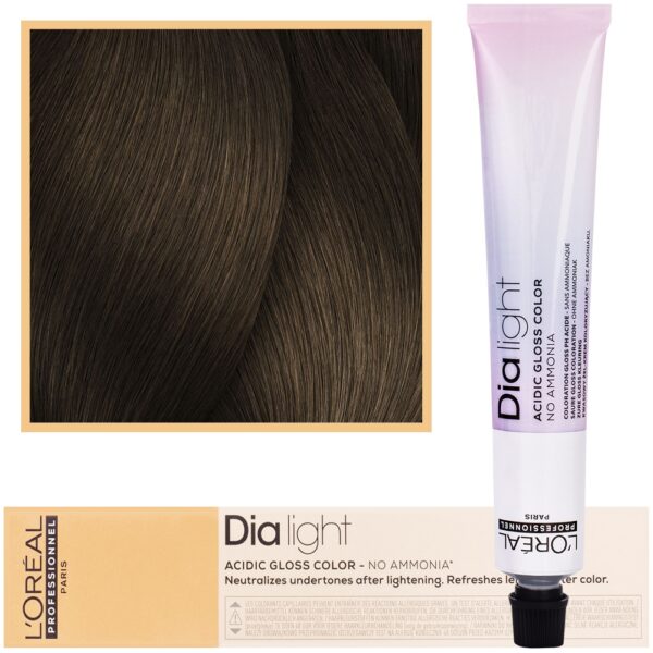 Loreal Dia Light - profesjonalna farba do włosów, 50ml 6.3 Ciemny Blond Złocisty