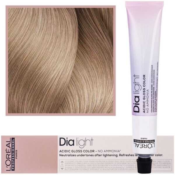 Loreal Dia Light - profesjonalna farba do włosów, 50ml 10.23 Bardzo Jasny Blond Opalizująco-Złocisty Milkshake