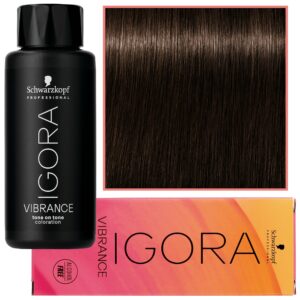 Schwarzkopf Professional Igora Vibrance – półtrwała farba do włosów bez amoniaku, 60ml 3-65 | Ciemny Brąz Czekoladowo Złoty