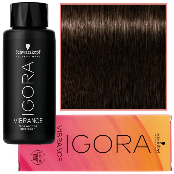 Schwarzkopf Professional Igora Vibrance – półtrwała farba do włosów bez amoniaku, 60ml 3-65 | Ciemny Brąz Czekoladowo Złoty