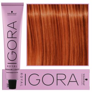 Schwarzkopf Professional Igora Royal Fashion Lights – nadająca blasku farba do włosów, 60ml L-77  |  Miedziany Ekstra