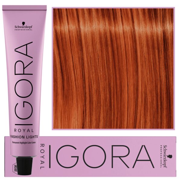 Schwarzkopf Professional Igora Royal Fashion Lights – nadająca blasku farba do włosów, 60ml L-77  |  Miedziany Ekstra