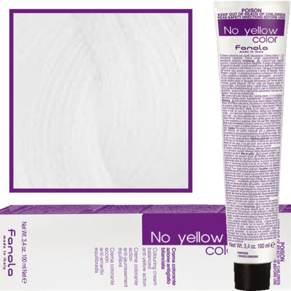 Fanola No Yellow - farba koloryzująca do włosów blond i siwych, chłodne tony, 100ml ML.00 - Multi Rozjaśniacz