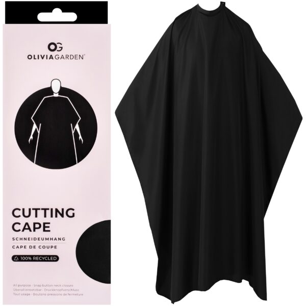 Olivia Garden Cutting Cape - ekologiczna peleryna fryzjerska, różne kolory Black | Czarny
