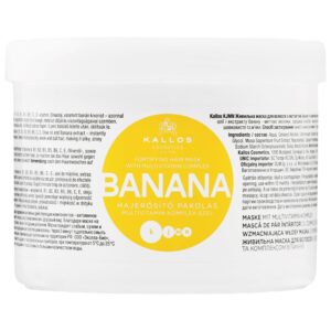 Kallos Banana Fortifying Mask - wzmacniająca maska do włosów zniszczonych i łamliwych, 500ml