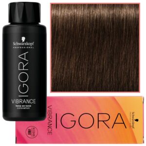 Schwarzkopf Professional Igora Vibrance – półtrwała farba do włosów bez amoniaku, 60ml 5-65 | Jasny Brąz Czekoladowo-Złoty