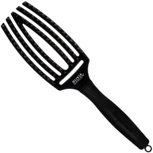 Olivia Garden Finger Brush Combo Medium, szczotka z włosiem dzika do rozczesywania, różne kolory Full Black | Pełna Czerń