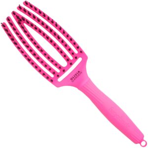 Olivia Garden Finger Brush Combo Medium, szczotka z włosiem dzika do rozczesywania, różne kolory Neon Pink | Neonowy Róż