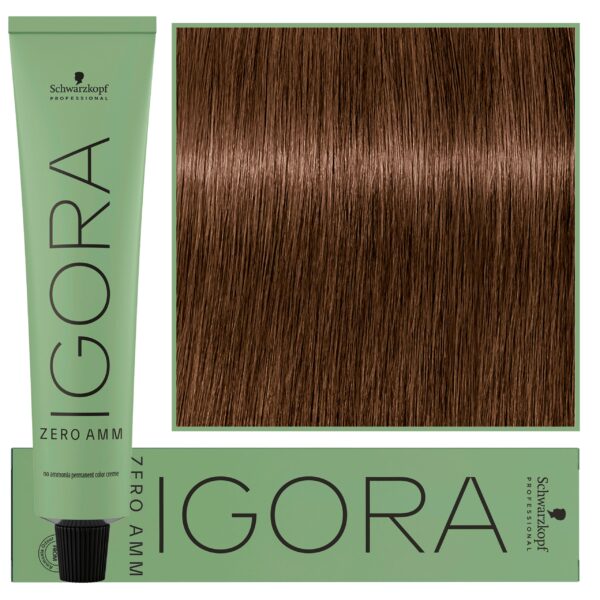 Schwarzkopf Professional Igora Zero Amm - profesjonalna farba do włosów bez amoniaku, 60ml 5-60  |  Jasny Brąz Czekoladowo Naturalny