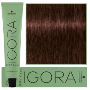 Schwarzkopf Professional Igora Zero Amm - profesjonalna farba do włosów bez amoniaku, 60ml 4-68  |  Średni Brąz Czekoladowo Czerwony
