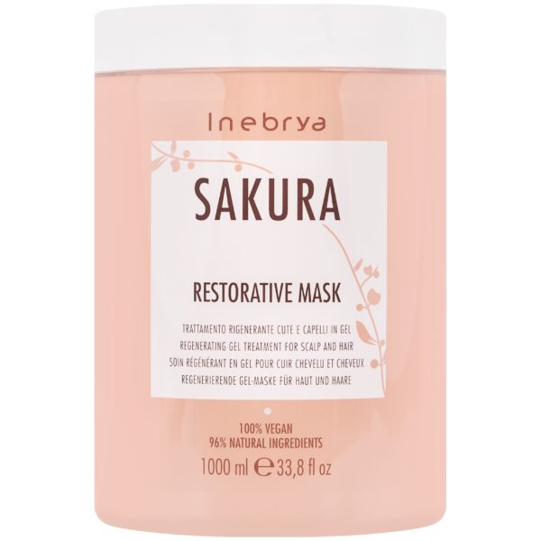 Inebrya Sakura Restorative - maska wzmacniająca do włosów i skóry głowy, 1000ml
