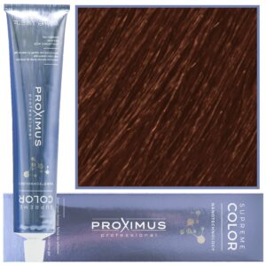 Proximus Supreme Color Nanotechnology – profesjonalna farba do włosów z kwasem hialuronowym, 100ml 5,4 | Jasny Miedziany Brąz
