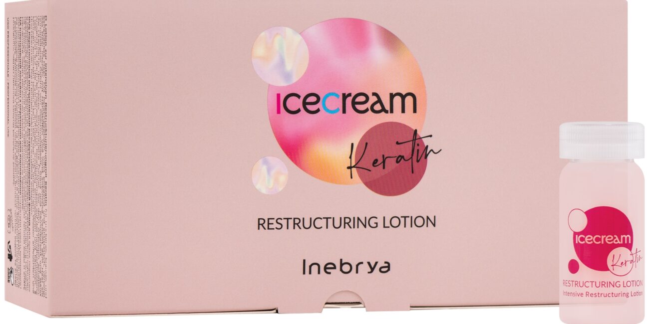 Inebrya Ice Cream Keratin Restructuring Lotion - ampułki do rekonstrukcji włosów, 12x11ml