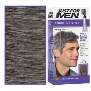 Just For Men Touch of Grey - odsiwiacze do włosów dla mężczyzn, 40g T35 | Średni Brąz