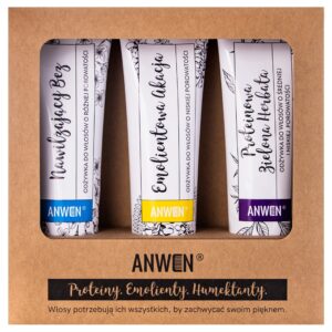 Anwen zestaw odżywek - do włosów o niskiej porowatości, 3x100ml