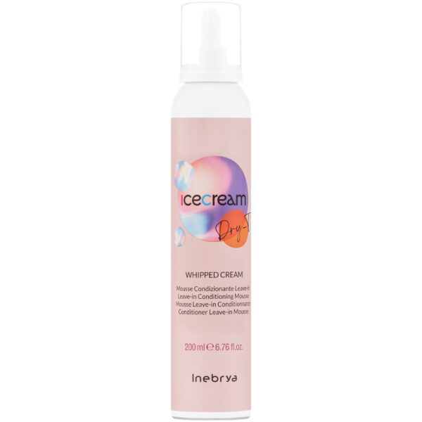 Inebrya Ice Cream Dry-T Whipped Cream - nawilżająca odżywka w piance do włosów, 200ml