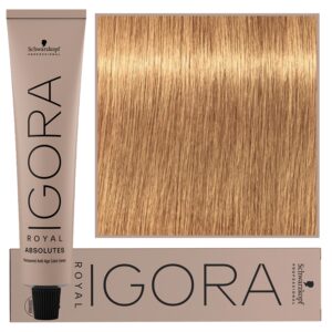 Schwarzkopf Professional Igora Royal Absolutes - trwała farba do włosów z kolagenem, 60ml 9-50 | Ekstra Jasny Blond Złoty Naturalny