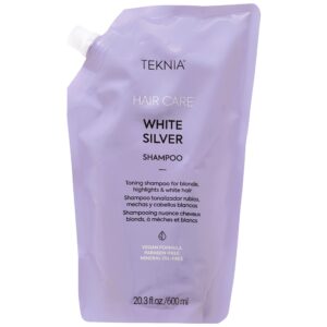 Lakme Teknia White Silver Shampoo Refill - nawilżający szampon do włosów siwych i blond, 600ml