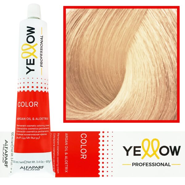 Alfaparf Yellow - trwała farba do włosów z aloesem i kiełkami pszenicy, 100ml 11,00 | Super High Lift Naturalny Blond
