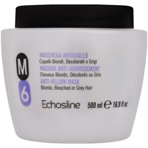 Echosline M6 Anti-Yellow Mask – maska neutralizująca żółte odcienie do włosów blond, 1000ml