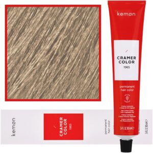 Kemon Cramer Color – kremowa farba do włosów z olejem kokosowym, 100ml 9,1 | Bardzo Jasny Popielaty Blond