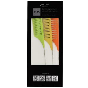 Fox Balayage Set Color - komplet grzebieni do balejażu, 3szt