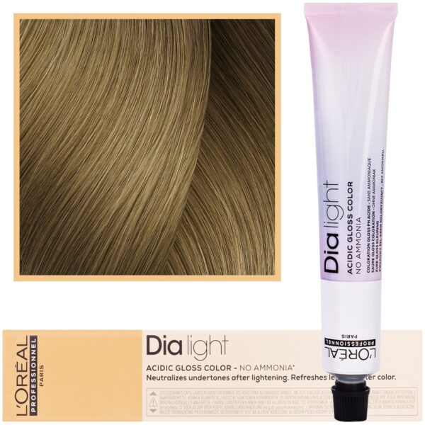 Loreal Dia Light - profesjonalna farba do włosów, 50ml 8.3 Jasny Blond Złocisty
