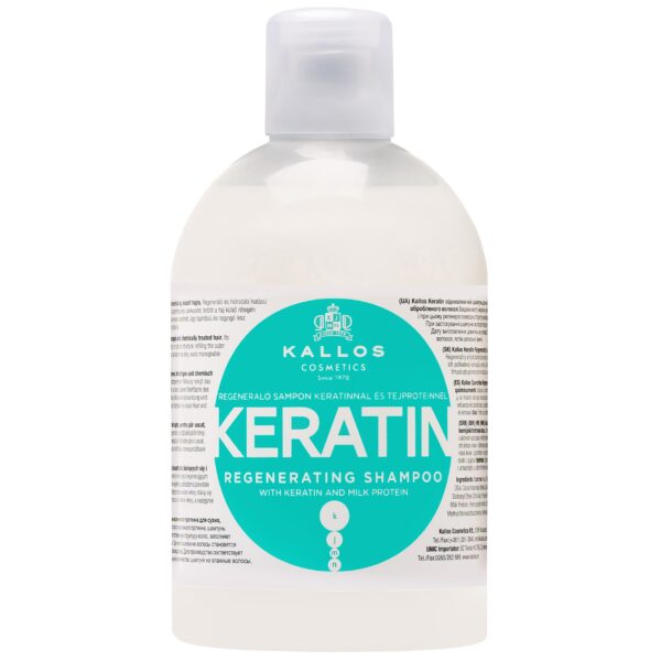 Kallos Keratin Shampoo - szampon do włosów z keratyną ulatwiający prostowanie, 1000ml