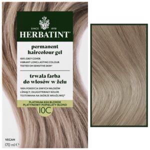 Herbatint Permanent Haircolour Gel – trwała, ziołowa farba do włosów w żelu, 170ml 10C | Platynowy Popielaty Blond