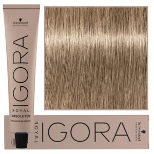 Schwarzkopf Professional Igora Royal Absolutes - trwała farba do włosów z kolagenem, 60ml 8-01 | Jasny Blond Cendre Naturalny