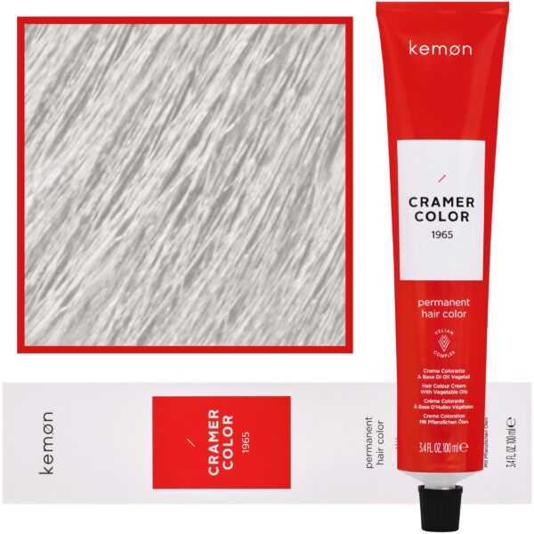Kemon Cramer Color – kremowa farba do włosów z olejem kokosowym, 100ml 1011 | Intensywny Popielaty Ultra-Rozjaśniacz