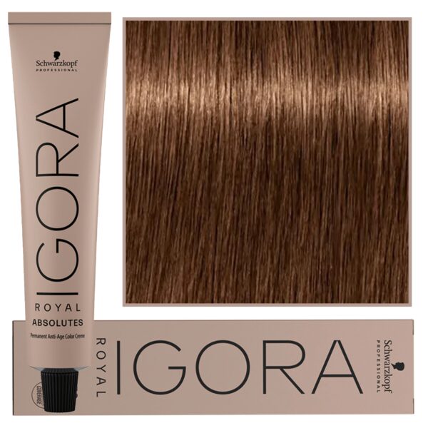 Schwarzkopf Professional Igora Royal Absolutes - trwała farba do włosów z kolagenem, 60ml 6-60 | Ciemny Blond Naturalny Czekoladowy