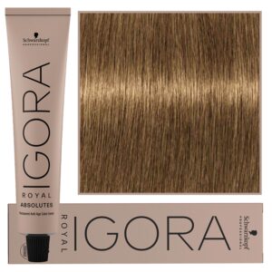 Schwarzkopf Professional Igora Royal Absolutes - trwała farba do włosów z kolagenem, 60ml 9-460 | Ekstra Jasny Blond Beżowo Czekoladowo Naturalny